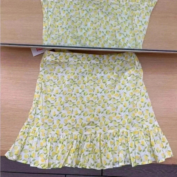NWT SOLID & STRIPED Corey Pareo Coverup Wrap Skirt Cotton Lemon Print Yellow S - Picture 3 of 5